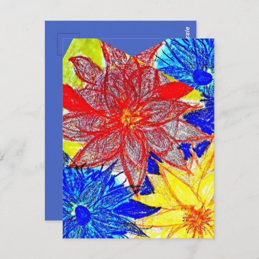 Blue Dahlia Briefkaart (Voorkant / Achterkant)