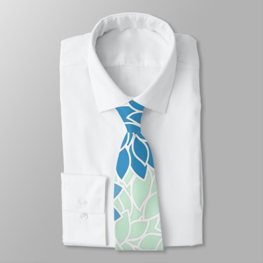  Blue Dahlia Floral Art Stropdas (Gebonden)