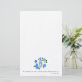 Blue Dahlia Floral | Lady of Grace | Maagd Mary | Briefpapier (Staand voorkant)