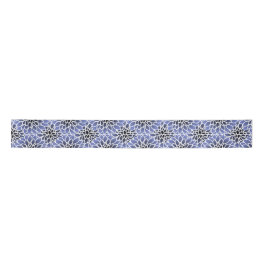 Blue Dahlia Floral Pattern Satijnen Lint