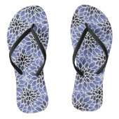 Blue Dahlia Floral Pattern Teenslippers (Voetbed)