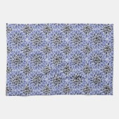 Blue Dahlia Floral Pattern Theedoek (Horizontaal)