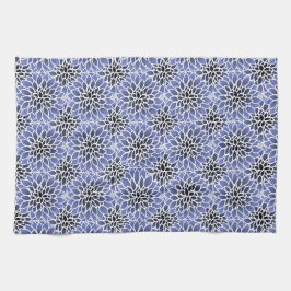 Blue Dahlia Floral Pattern Theedoek