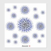 Blue Dahlia Flower Sticker set (Vel)