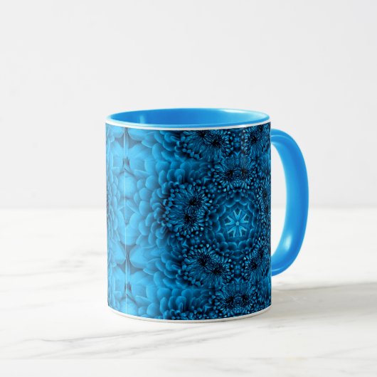 BLUE DAHLIA FLOWERS Abstract Floral Mok (Voorkant rechts)