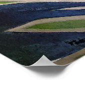 Blue Dahlia Handgemaakte Navy Blauwgroen Bloemen W Poster (Hoek)