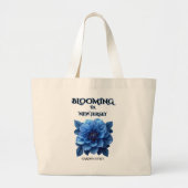   BLUE DAHLIA JUMBO NEUTRAL FLORAL TOTE BAG (Voorkant)