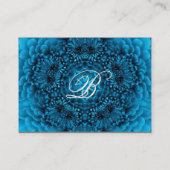 BLUE DAHLIA MONOGRAM, zwart wit Visitekaartje (Achterkant)