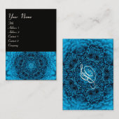 BLUE DAHLIA MONOGRAM, zwart wit Visitekaartje (Voorkant / Achterkant)