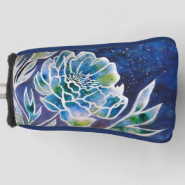 Blue Dahlia Navy Blauwgroen hemelse bloemige Water Golfheadcover