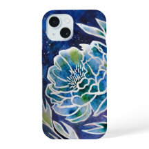 Blue Dahlia Navy Blauwgroen hemelse bloemige Water