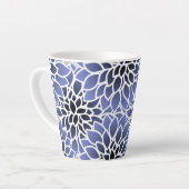Blue Dahlia Pattern Latte Mok (Linkerhoek)