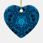 BLUE DAHLIA SAPPHIRE MONOGRAM Heart Keramisch Ornament (Achterkant)