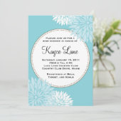 Blue Dahlia Uitnodiging (Staand voorkant)