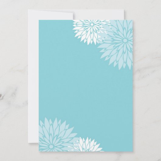 Blue Dahlia Uitnodiging (Achterkant)