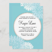 Blue Dahlia Uitnodiging (Voorkant / Achterkant)