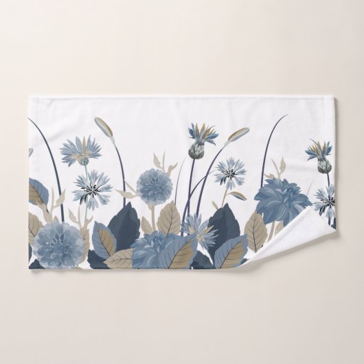 Blue Dahlias Cornflower Bad Handdoek (Handdoek)