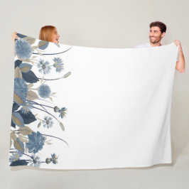 Blue Dahlias Cornflower Fleece Deken