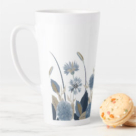 Blue Dahlias Cornflower Latte Mok