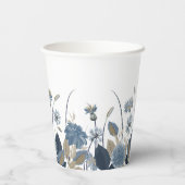 Blue Dahlias Cornflower Papieren Bekers (Achterkant)