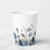 Blue Dahlias Cornflower Papieren Bekers (Voorkant)