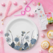 Blue Dahlias Cornflower Papieren Bordje (Feest)