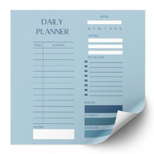 Blue Daily Planner to-do lijst stijlvol Notitieblok