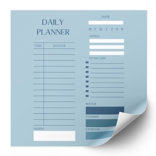 Blue Daily Planner to-do lijst stijlvol Notitieblok