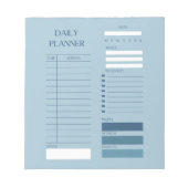 Blue Daily Planner to-do lijst stijlvol Notitieblok (Voorkant)