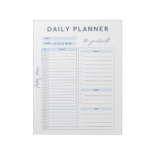 Blue Daily Planner - topprioriteit, Notitieblok (Linkerzijde)