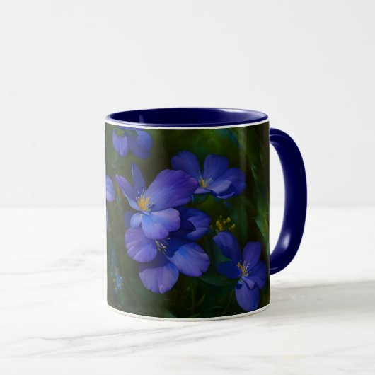  Blue Dainty Flowers Garden Art Mok Cup (Voorkant rechts)