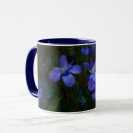  Blue Dainty Flowers Garden Art Mok Cup