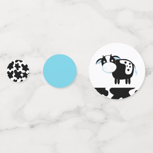 Blue Dairy Koe Baby shower Confetti (Voorkanten)