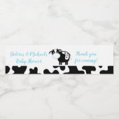 Blue Dairy Koe Boerderij Baby Boy Water Etiket (Enkel label)