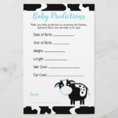 Blue Dairy Koe Boerderij Baby shower Prediction Ka (Voorkant)