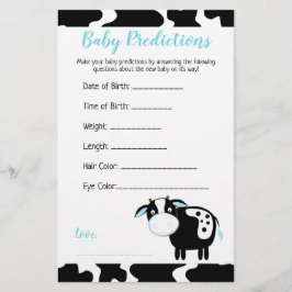 Blue Dairy Koe Boerderij Baby shower Prediction Ka
