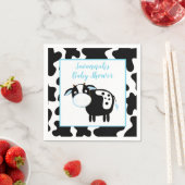 Blue Dairy Koe Boy Baby shower Napkins Servet (Insitu)