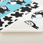 Blue Dairy Koe Pattern Sherpa Blanket Deken (3/4)