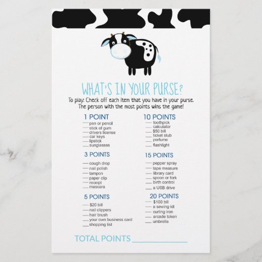 Blue Dairy Koe Wat zit er in je paarse game (Voorkant)