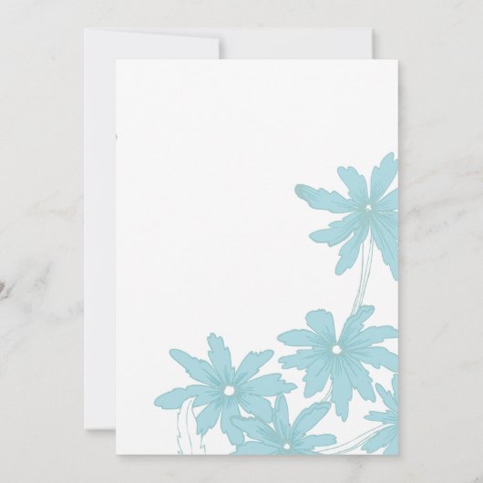 Blue Daisies Baby shower Kaart (Achterkant)