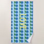 Blue Daisies Beach Handdoek (Voorkant)