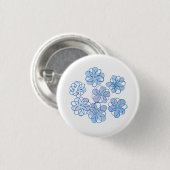 Blue Daisies-Button Ronde Button 3,2 Cm (Voorkant /achterkant)