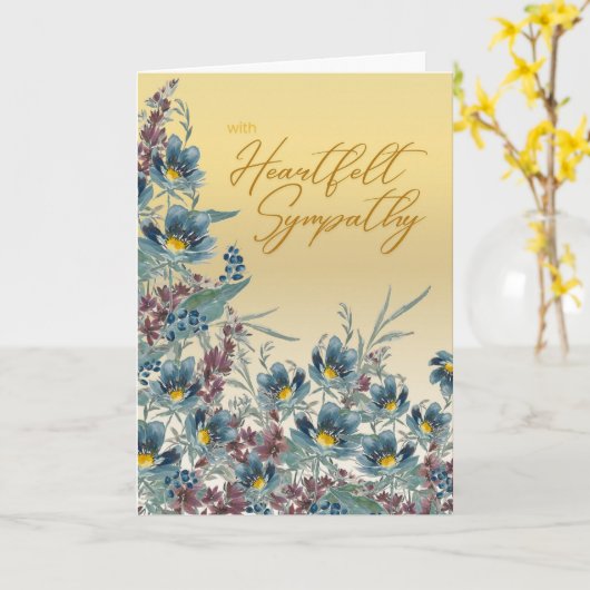 Blue Daisies Comfort – Heartfelt Family Sympathy Kaart (Gele Bloem)