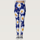 Blue Daisies Floral Patterned | LEGGINGS (Voorkant)
