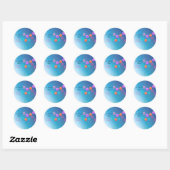 Blue Daisies Personalized Birthday Ronde Sticker (Vel)
