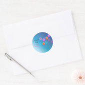Blue Daisies Personalized Birthday Ronde Sticker (Envelop)
