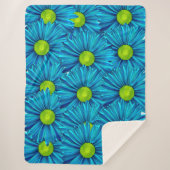 Blue Daisies Sherpa Deken (Voorkant)
