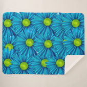 Blue Daisies Sherpa Deken (Voorkant (horizontaal))