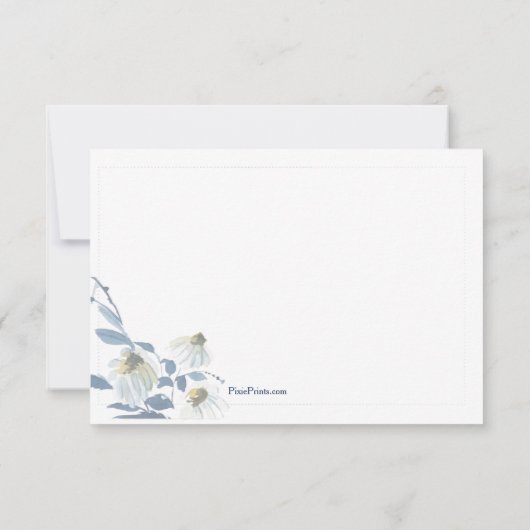 Blue Daisies Sympathie Hartelijk dank Bedankkaart (Achterkant)