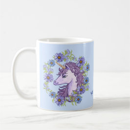 Blue Daisies Unicorn Koffiemok
